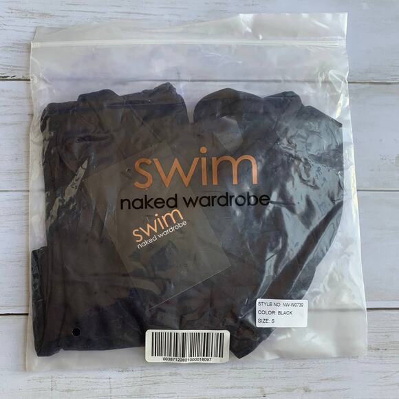 NWT Naked Wardrobe Bandeau Bikini Swim Set in Black - Picture 6 of 9